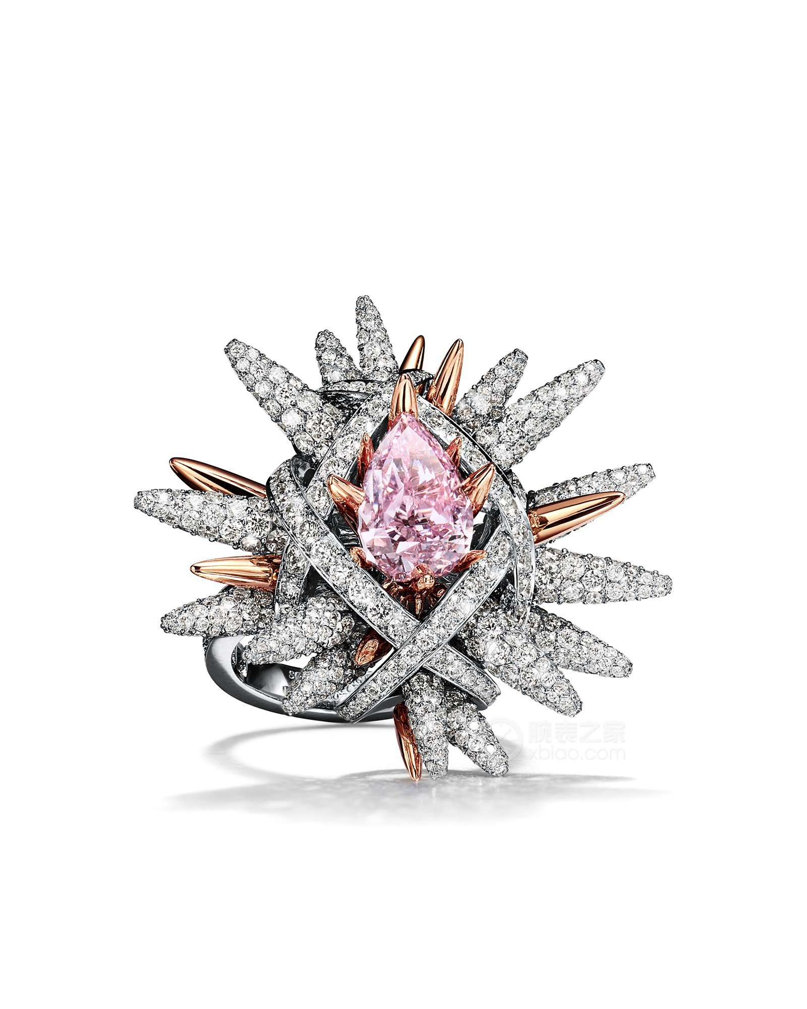 蒂芙尼BLUE BOOK高级珠宝铂金及18K玫瑰金镶嵌钻石及浓彩紫粉色钻石戒指戒指