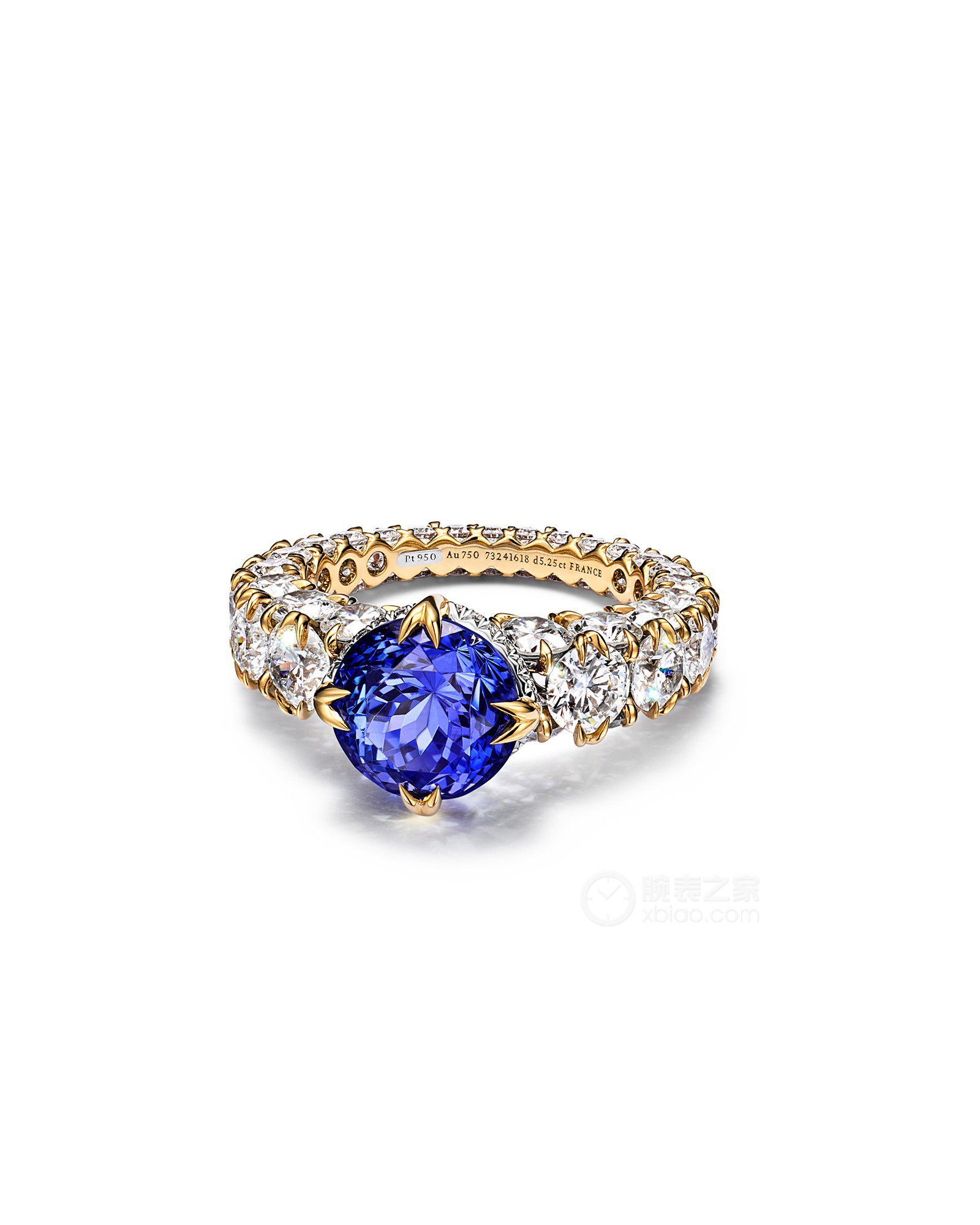 蒂芙尼BLUE BOOK高级珠宝18K黄金镶嵌坦桑石及钻石戒指戒指