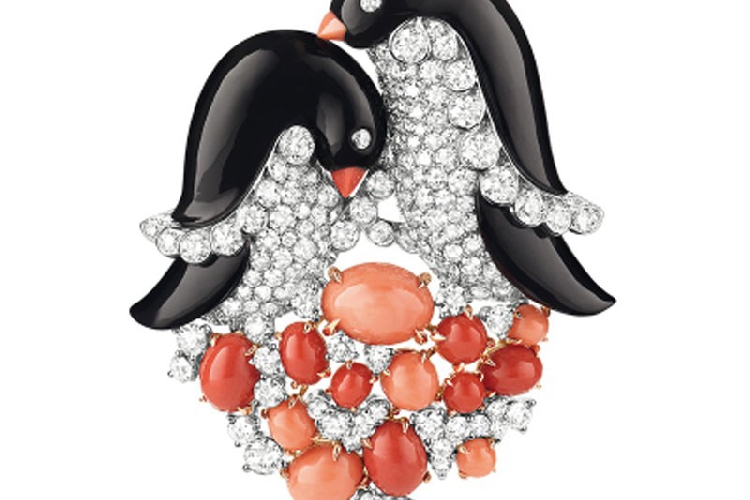 梵克雅宝主题系列L’ARCHE DE NOE RACONTEE PAR VAN CLEEF & ARPELS Pingouins胸针