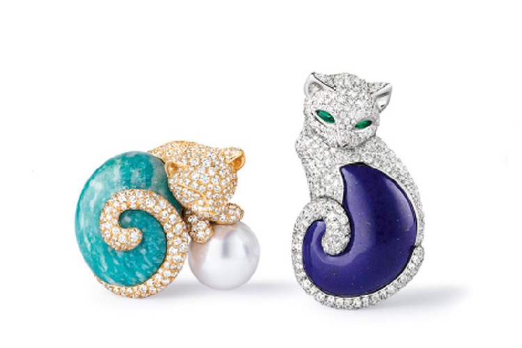 梵克雅宝主题系列L’ARCHE DE NOE RACONTEE PAR VAN CLEEF & ARPELS Chats 胸针