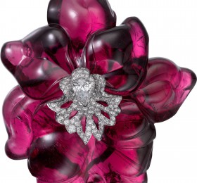 卡地亚Caresse d’Orchidées高级珠宝胸针官方图