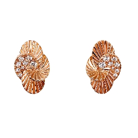 卡地亚PARIS NOUVELLE VAGUE系列玫瑰K金钻石耳环