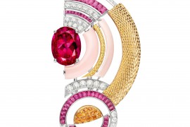 CHAUMET ONDES ET MERVELIIES DE CHAUMET瀚海史诗高定珠宝RIVAGES斑斓岸汀Sous le Soleil幻日耀阳黄金和白金胸针