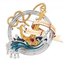 CHAUMET Encres澜海爱印白金、玫瑰金和黄金可转换胸针 胸针
