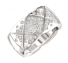 香奈儿COCO CRUSH系列18k白金镶钻戒指戒指