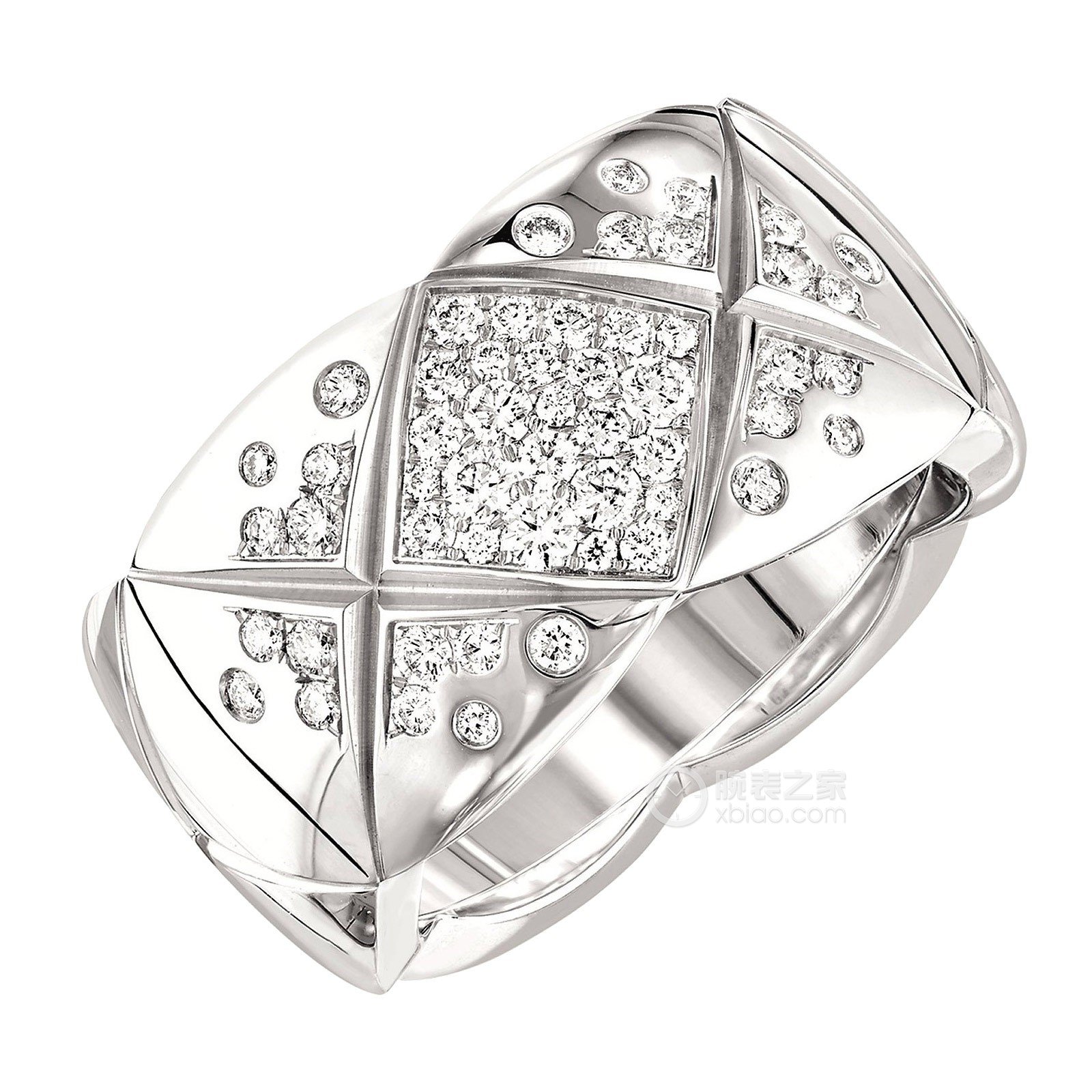 香奈儿COCO CRUSH系列18k白金镶钻戒指戒指