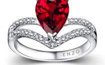 ENZO彩宝系列18K白金镶红碧玺及钻石戒指(18K白金镶红碧玺及钻石戒指18K白金镶红碧玺及钻石戒指)戒指