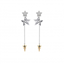 ENZO STARRY NIGHT星夜精灵系列18K黄金白金镶蓝宝石及钻石耳环