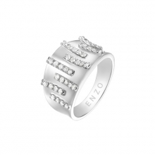ENZO周年纪念时尚群镶18K白金钻石戒指
