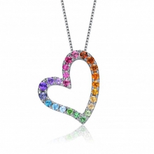 ENZO彩宝系列RAINBOW 彩虹系列18K白金镶多种宝石吊坠