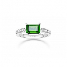 ENZO彩宝系列CLASSIC 经典彩宝系列18K白金镶透輝石及钻石戒指