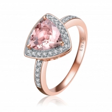 ENZO彩宝系列CLASSIC 经典彩宝系列18K玫瑰金镶摩根石及钻石戒指