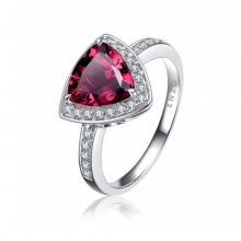 ENZO彩宝系列CLASSIC 经典彩宝系列18K白金镶红碧玺及钻石戒指