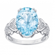 ENZO彩宝系列CLASSIC 经典彩宝系列18K白金镶海蓝宝及钻石戒指