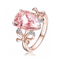 ENZO彩宝系列RIBBON 丝带系列18K玫瑰金镶摩根石及钻石戒指