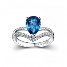 ENZO彩宝系列TIARA 加冕系列18K金镶伦敦蓝及钻石戒指