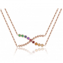 ENZO彩宝系列MOMENT 纪念系列14K玫瑰金镶多种宝石项链