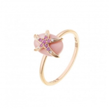 ENZO钻石系列MOMENT 纪念系列18K玫瑰金镶粉红蓝宝石粉红贝母及钻石戒指