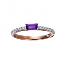 ENZO VAVA系列LOVE 爱意18K玫瑰金镶紫晶及钻石戒指