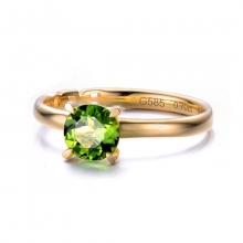 ENZO VAVA系列FEELING 心意14K黄金镶圆形橄榄石戒指
