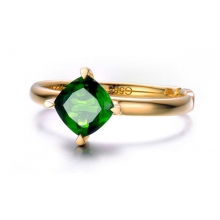 ENZO VAVA系列FEELING 心意14K黃金鑲方形透輝石戒指