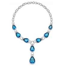 ENZO HIGH JEWELRY 高级珠宝系列18K白金镶伦敦托帕石及钻石项链