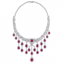 ENZO HIGH JEWELRY 高级珠宝系列18K白金镶红碧玺及钻石项链