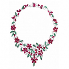 ENZO HIGH JEWELRY 高級珠寶系列18K白金鑲紅綠碧璽及鉆石項鏈