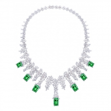 ENZO HIGH JEWELRY 高级珠宝系列18K白金镶绿碧玺及钻石项链
