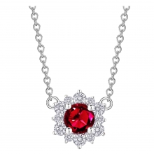 ENZO婚礼系列SNOWFLAKE 雪花系列18K金镶嵌红宝石及钻石项链