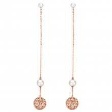 ENZO故宫宫廷文化xENZO香囊系列珍爱·香囊18K玫瑰金镶钻石珍珠耳饰