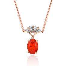 ENZO彩宝系列RAINBOW 彩虹系列Peplum舞裙系列18K玫瑰金镶火欧泊及钻石项链