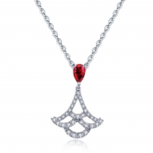 ENZO彩宝系列RAINBOW 彩虹系列Peplum 舞裙系列18K金镶嵌钻石红宝石吊坠