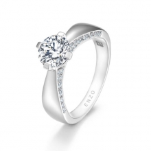 ENZO设计师系列DIAMOND BY OMAR OMAR订婚18K白金镶钻石戒指