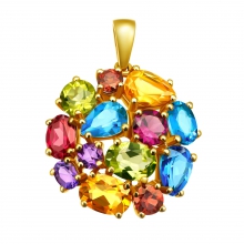 ENZO经典系列彩虹系列18K黃金彩色宝石吊坠