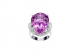 ENZO经典系列高级定制系列18K白金紫锂辉石钻石戒指