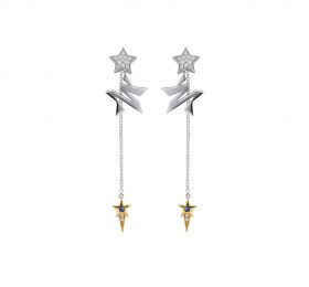 ENZO STARRY NIGHT星夜精灵系列18K黄金白金镶蓝宝石及钻石耳环耳饰