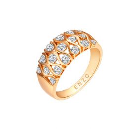 ENZO周年纪念时尚群镶18K黄金钻石戒指 戒指