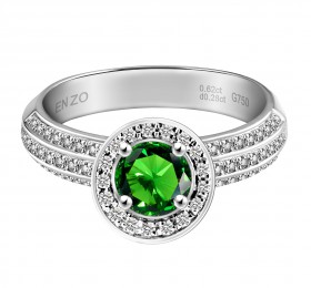 ENZO彩宝系列SHOWY 炫耀系列18K白金镶透辉石及钻石戒指 戒指