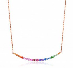 ENZO彩宝系列RAINBOW 彩虹系列18K玫瑰金镶多种宝石项链 吊坠