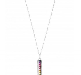 ENZO彩宝系列RAINBOW 彩虹系列18K白金镶渐变色彩色宝石吊坠 吊坠