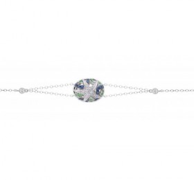 ENZO彩宝系列OCEAN 海洋系列18K白金镶蓝宝石绿榴石及钻石手链 手镯