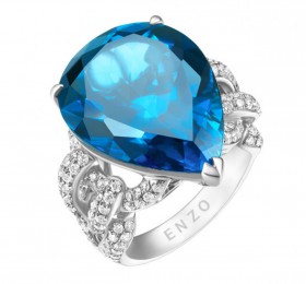 ENZO彩宝系列CLASSIC 经典彩宝系列18K金伦敦蓝托帕石及钻石戒指 戒指