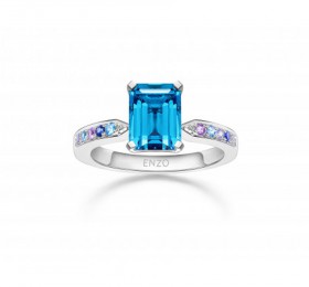 ENZO 18K白金镶托帕石紫晶蓝宝石坦桑石及钻石戒指 戒指