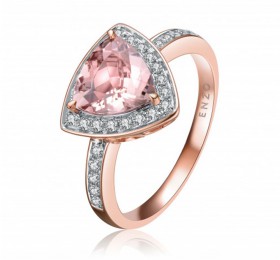 ENZO彩宝系列CLASSIC 经典彩宝系列18K玫瑰金镶摩根石及钻石戒指 戒指
