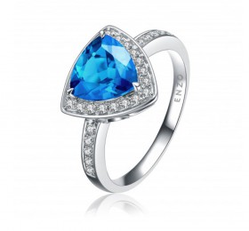 ENZO彩宝系列CLASSIC 经典彩宝系列18K白金镶伦敦托帕石及钻石戒指 戒指