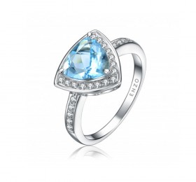 ENZO 18K白金镶海蓝宝及钻石戒指 戒指