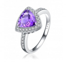ENZO 18K白金镶紫晶及钻石戒指 戒指