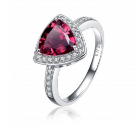 ENZO彩宝系列CLASSIC 经典彩宝系列18K白金镶红碧玺及钻石戒指戒指