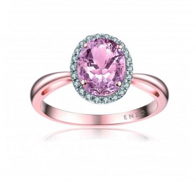 ENZO 18K玫瑰金镶摩根石及钻石戒指 戒指